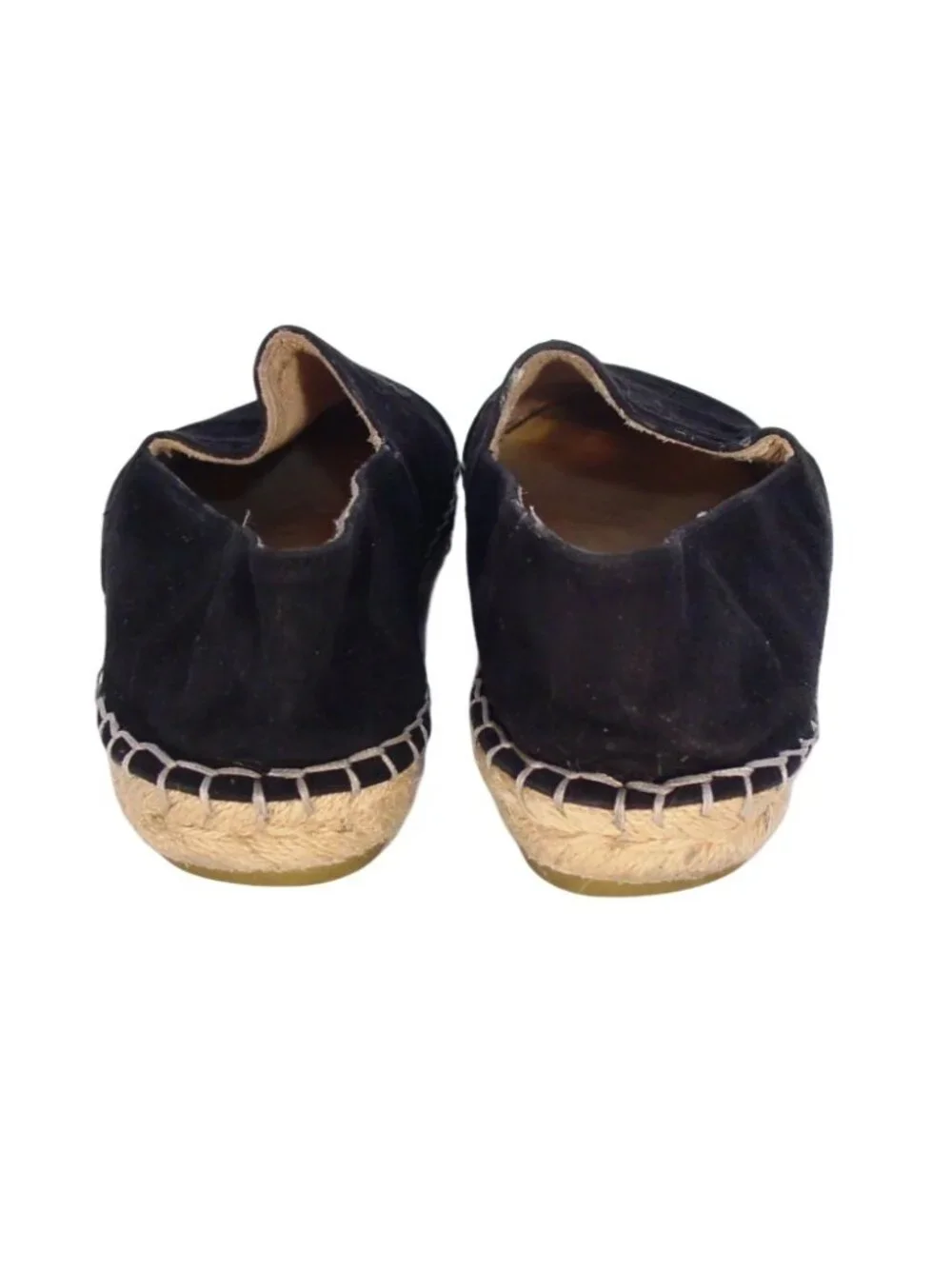 CHANEL CC Logo $975 Black Suede Espadrilles Loafers Flats 38/8 - Made in SPAIN - Picture 6 of 11